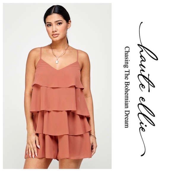 Haute Ellie Pants - Ruffle Rose’ Romper